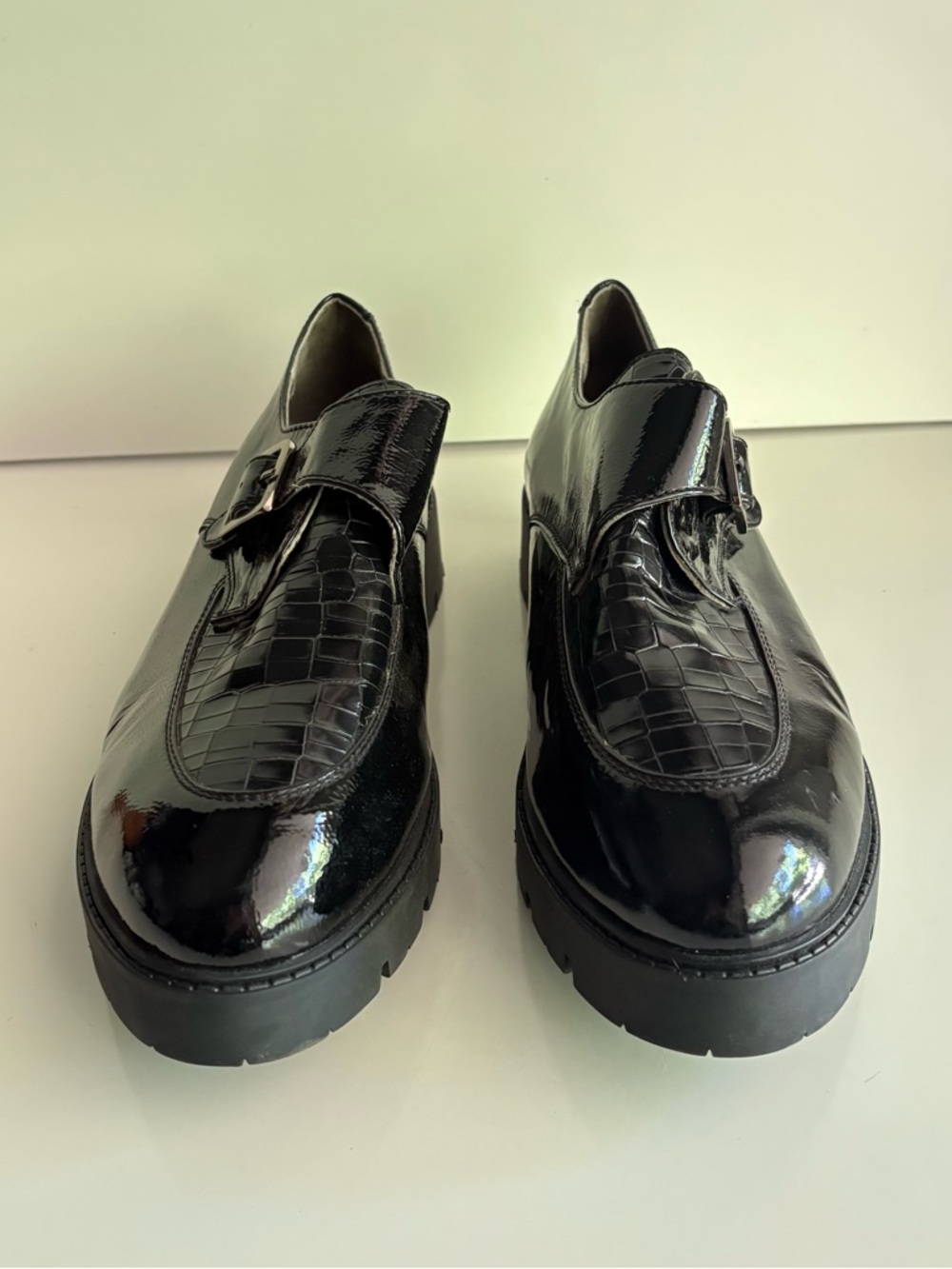 Seychelles Catch Me Black Patent Monk Strap Loafers Size 11 - Picture 2 of 8